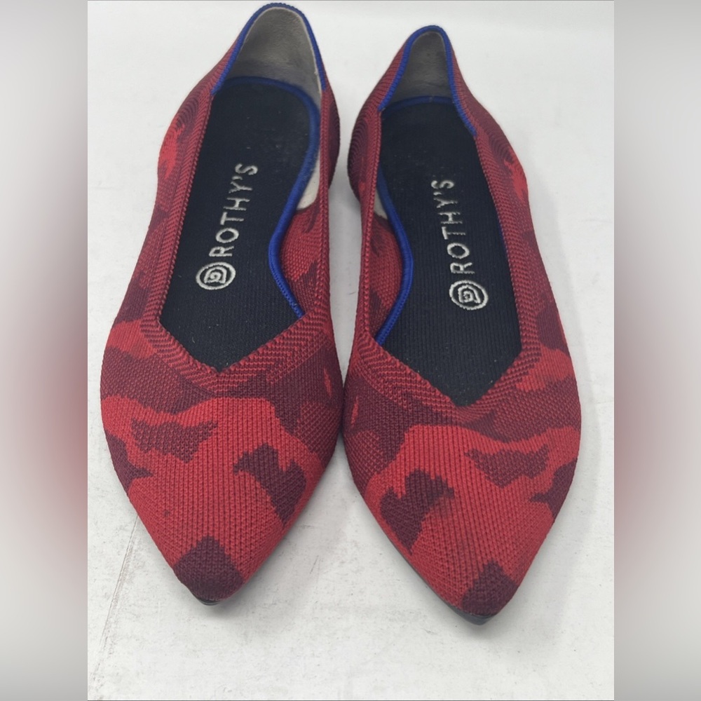 Rothy's Red Camo Point Flats 9.5